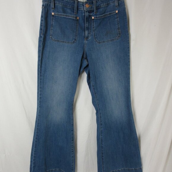 Ava & Viv Jeans High-Rise Relaxed Flare Blue Medium Wash Denim Size 16 NWT - Picture 4 of 12
